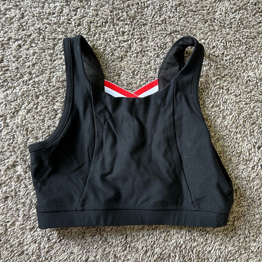 Honeycut red white and blue sports bra